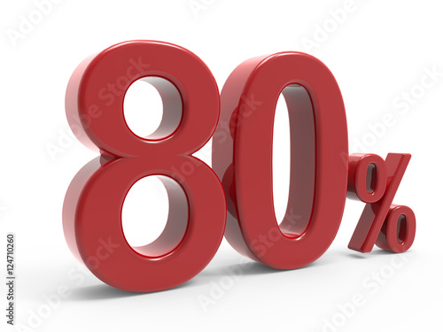 3d rendering of a 80% symbol