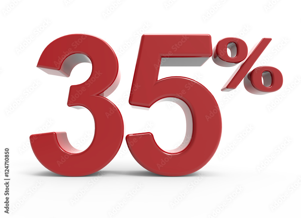 3d rendering of a 35% symbol Illustration Stock | Adobe Stock