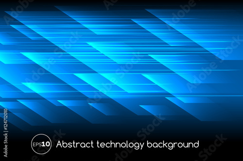 Abstract vector technology background. Tech motion lines parallel blue concept