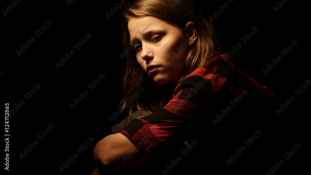 Crying sad teen girl in depression2. 4K Crying sad teen girl in depression2. 4K