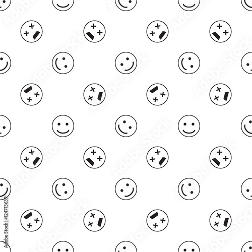 Emoticon seamless pattern in color background.Emoticon seamless pattern in color