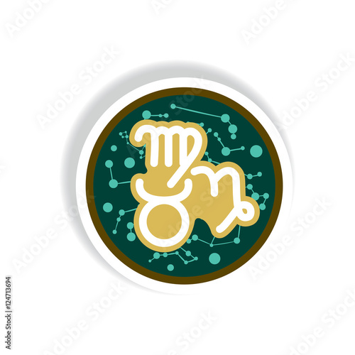 stylish icon in paper sticker style zodiacal earth element