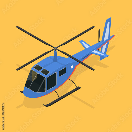 Helicopter Isometric View. Vector