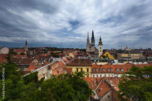 bird's eye view of Zagreb. Croatia.