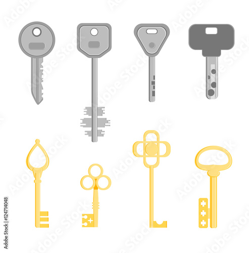 Golden and Silver Key Set. Vector © bigmouse108