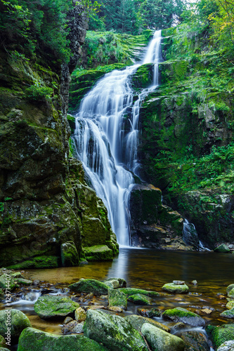 Fototapeta Naklejka Na Ścianę i Meble -  Kamienczyk waterfall, the highest waterfall in polish part of Karkonosze Moutain, near Szklarska Poreba.