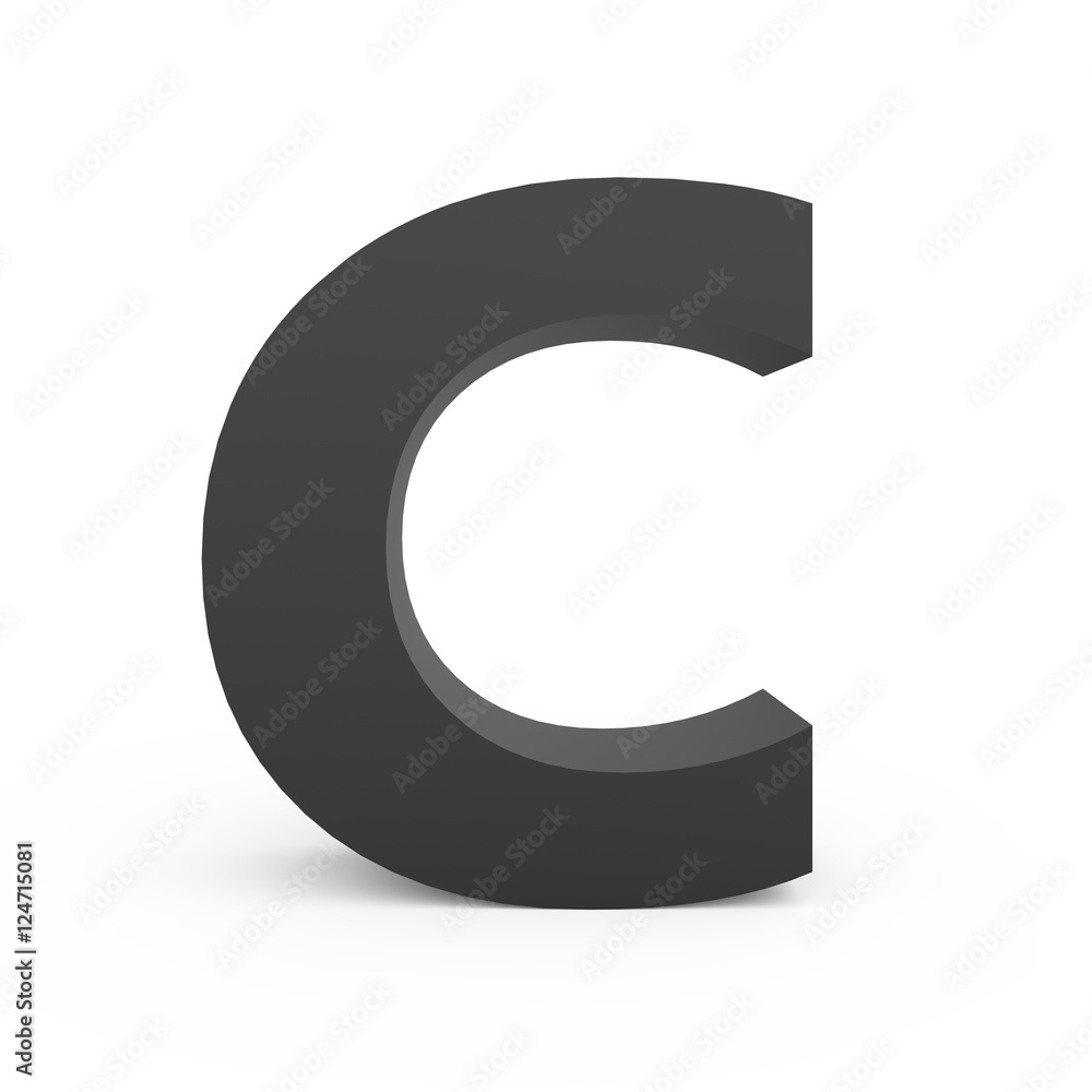 Dark grey letter C Dark grey letter C