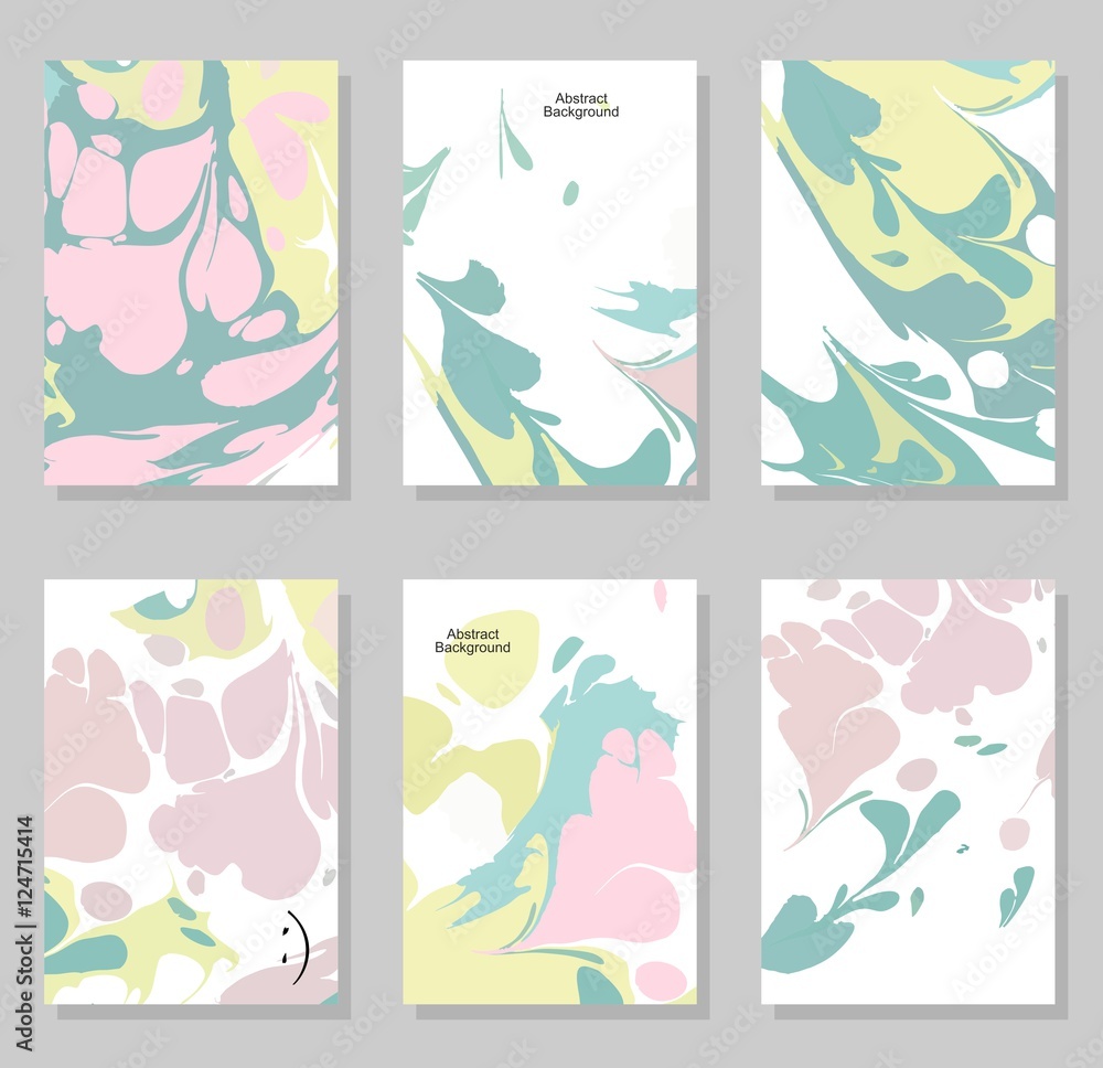 Collection of creative trendy cards. Abstract painting templates.