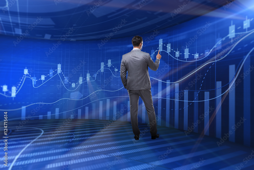 Man in stock exchange trading concept Man in stock exchange trading concept