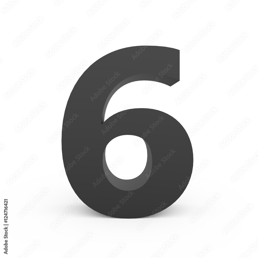 dark grey number 6 dark grey number 6
