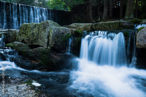 Wild Waterfall in beautiful scenery of Karkonosze Mountains in Karpacz  Poland