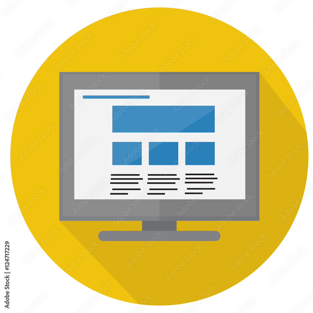Icon computer screen, flat style, vector illustration Icon computer screen, flat style, vector illustration