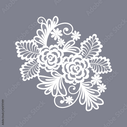 lace flowers decoration element