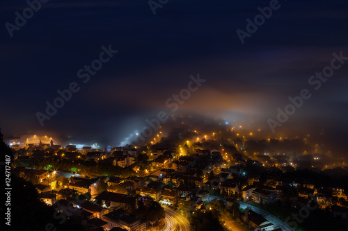 Fog in the night city.