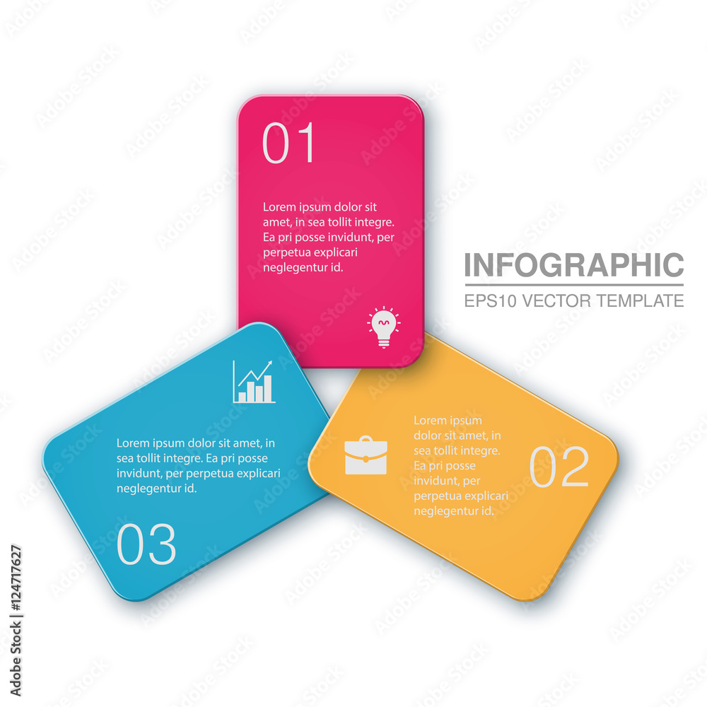 Vector infographic template, circular diagram, 3 options Vector infographic template, circular diagram, 3 options