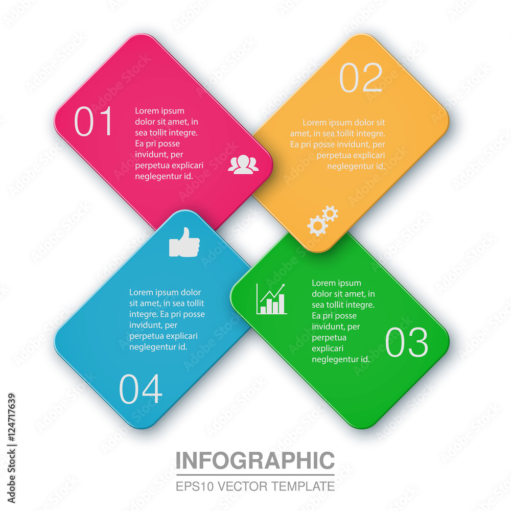 Vector infographic template, circular diagram, 4 options Vector infographic template, circular diagram, 4 options