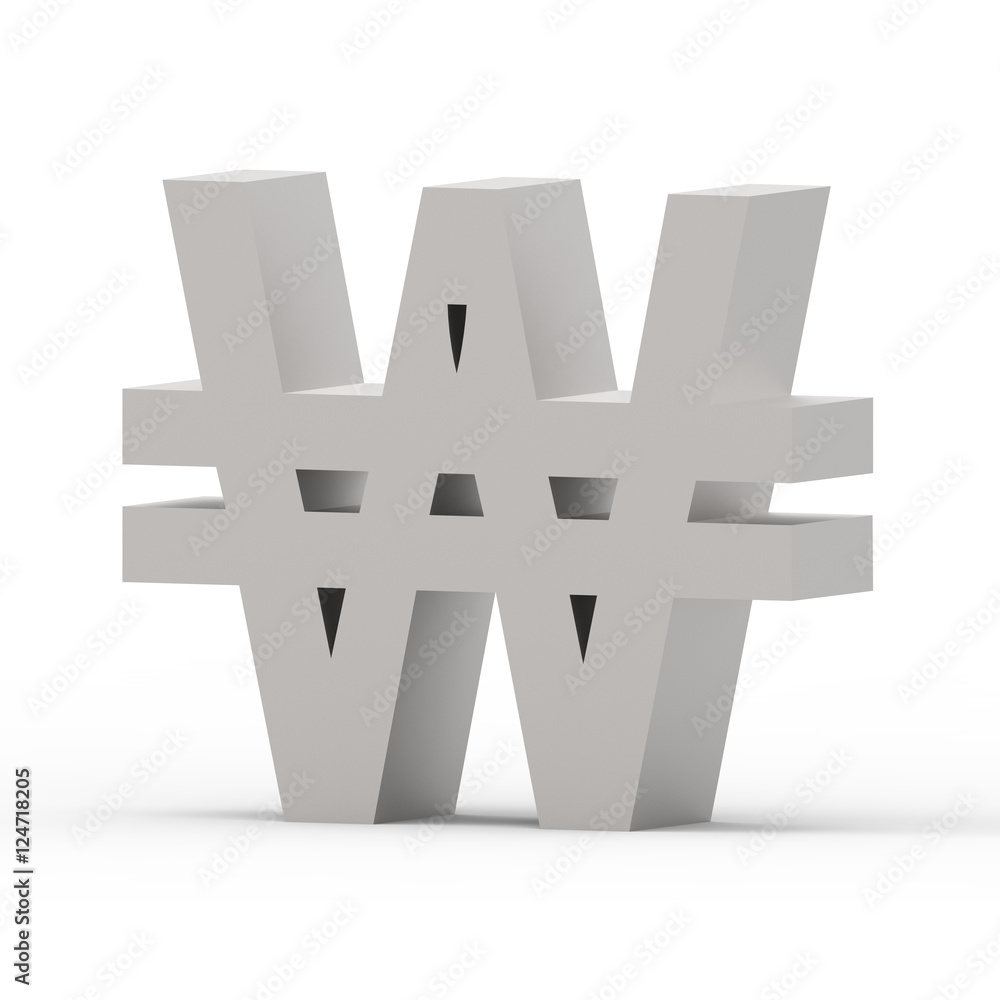 Obraz premium grey Won sign