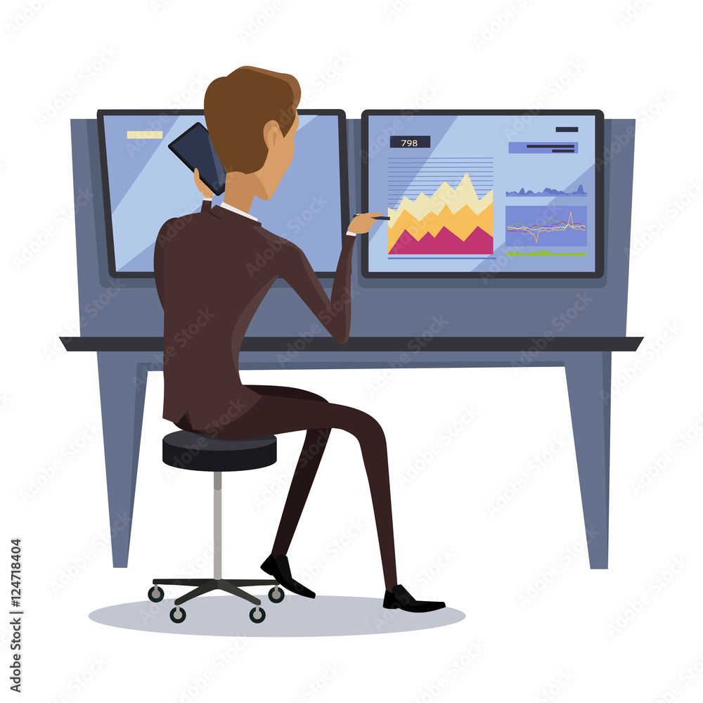 Modern Online Trading Technology Illustration. Modern Online Trading Technology Illustration.