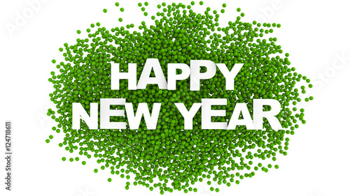 Text design of happy new year. Colorful background. 3d Illustration.