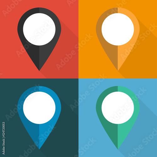 Free Download Set of pointers to the map on different backgrounds vector illustration - GFXLoad