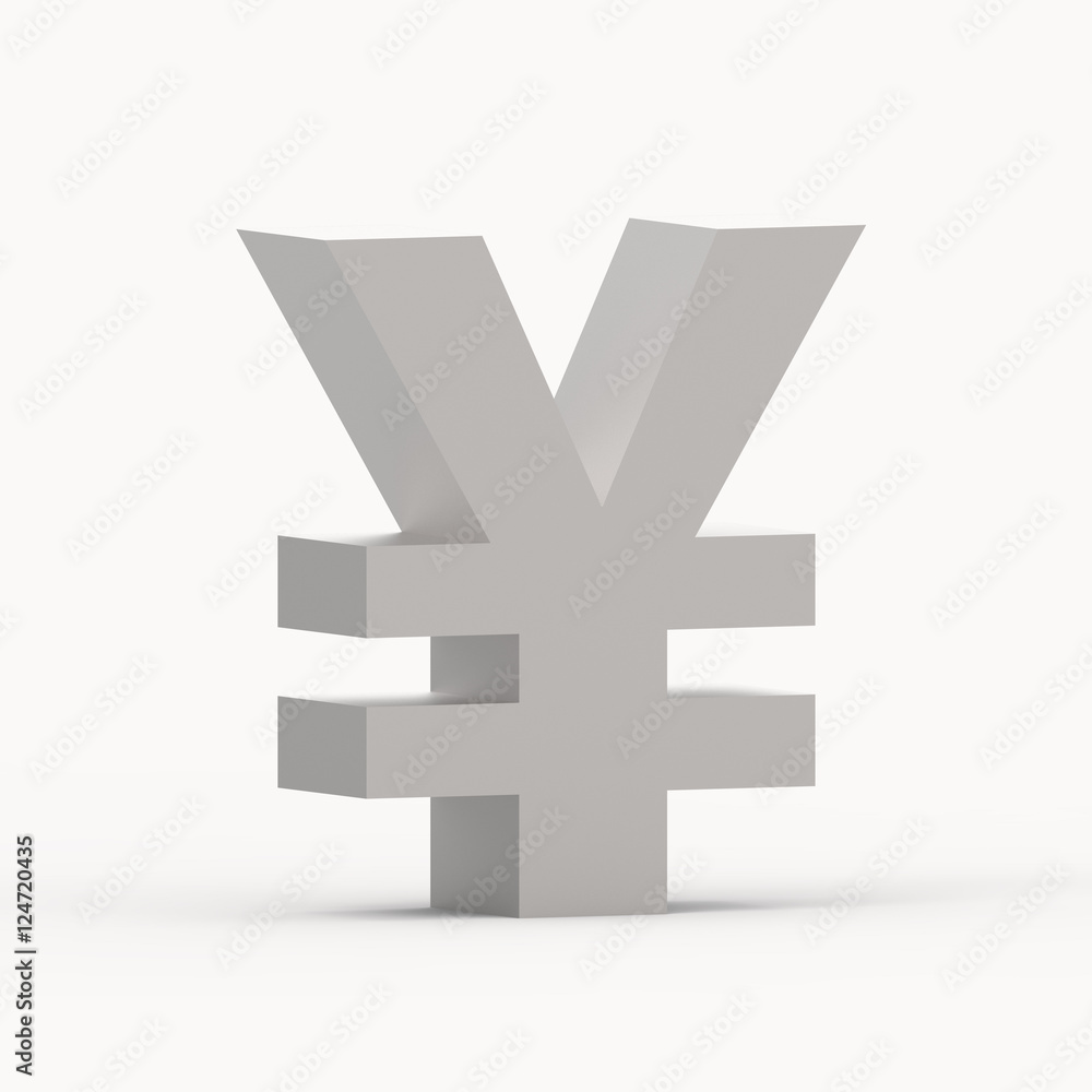 Obraz premium grey yen symbol