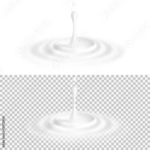 White liquid drop with ripple surface. EPS 10
