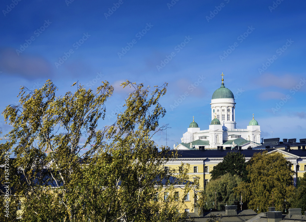 cathedral landmark and central helsinki view in finland