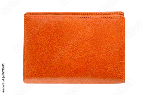 Orange wallet isolated on white background
