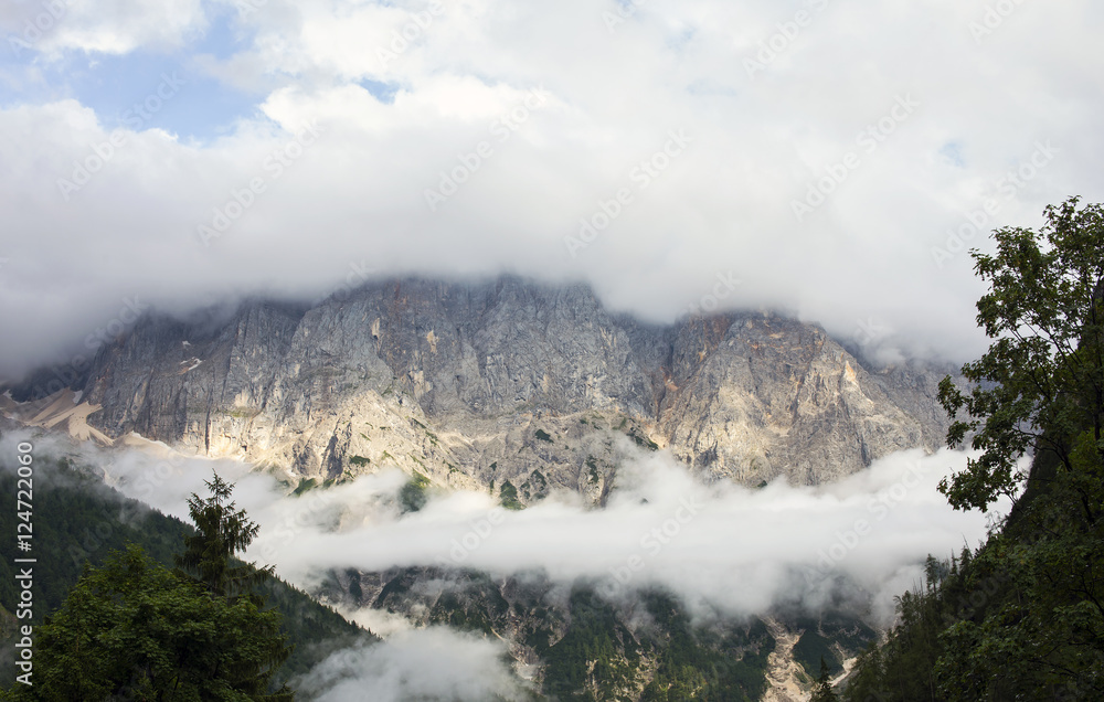 Foggy mountain view Foggy mountain view