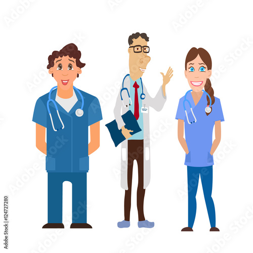 Medical team. Group of hospital workers vector