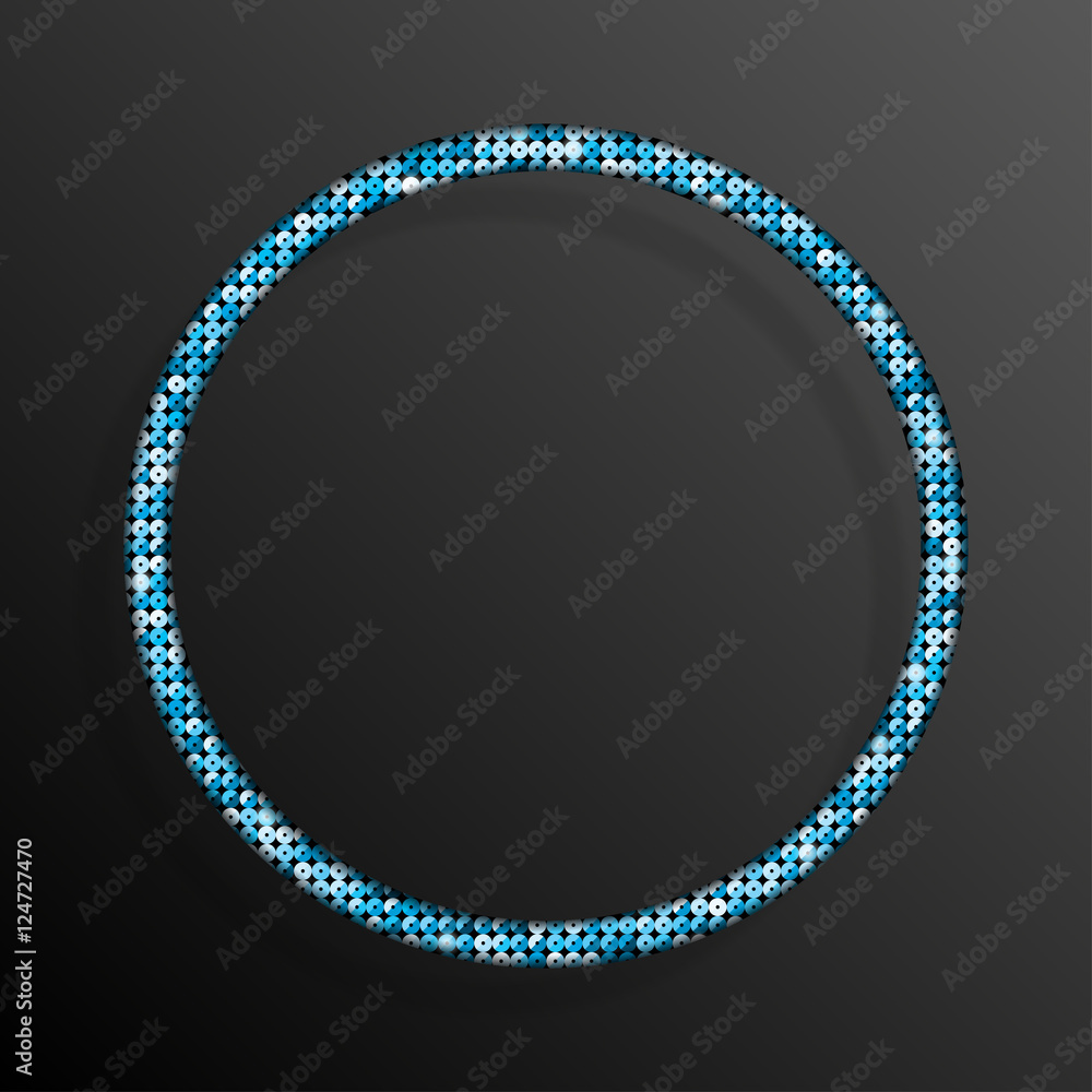 Frame Blue Sequins Circle. Glitter, sparkle. Frame Blue Sequins Circle. Glitter, sparkle.