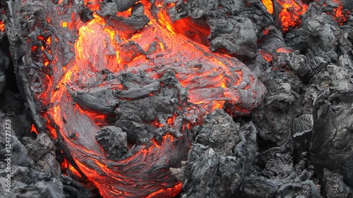 Volcanic eruption Tolbachik, lava flow, Russia, Kamchatka