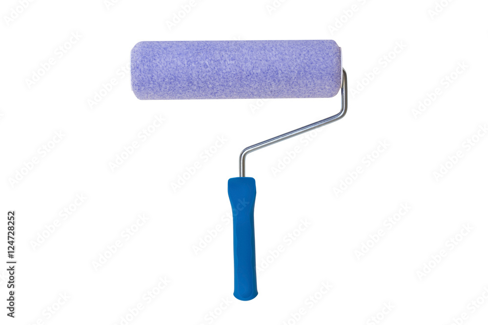 Blue paint roller isolated on white Stock Photo Adobe Stock