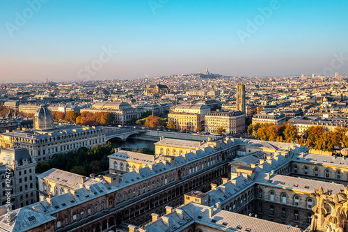 Paris, France view from Notre Dame Cathedral. Sacre-Coeur in the background. © Augustin Lazaroiu