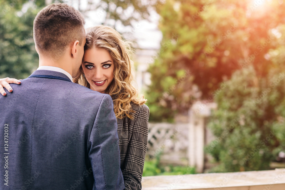 Fototapeta premium Young happy couple relaxing outdoor