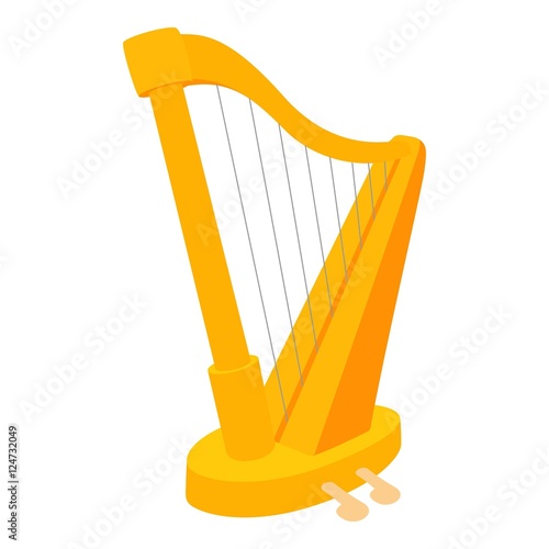 Harp icon. Cartoon illustration of harp vector icon for web