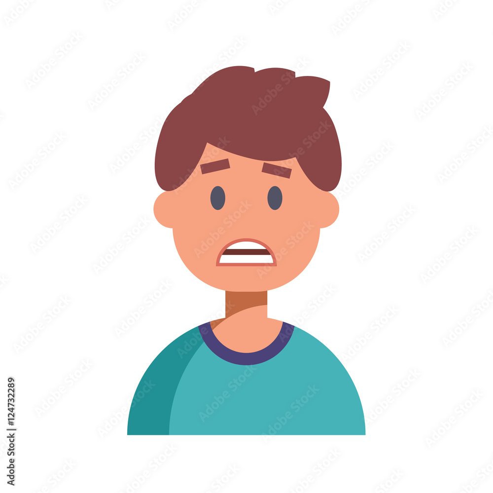 Flat Design Male Character Icon. Vector Flat Design Male Character Icon. Vector