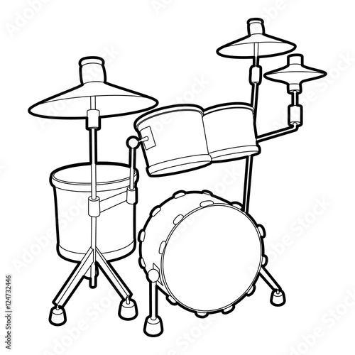 Drum icon. Outline isometric illustration of drum vector icon for web