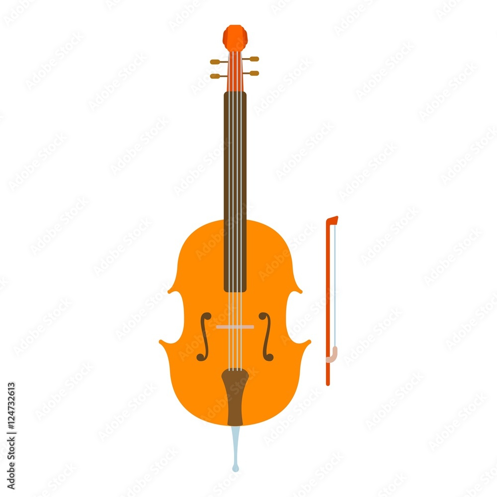 Naklejka premium Violin icon. Flat illustration of violin vector icon for web