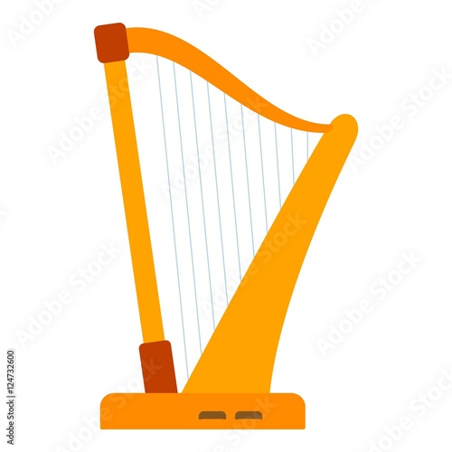 Harp icon. Flat illustration of harp vector icon for web