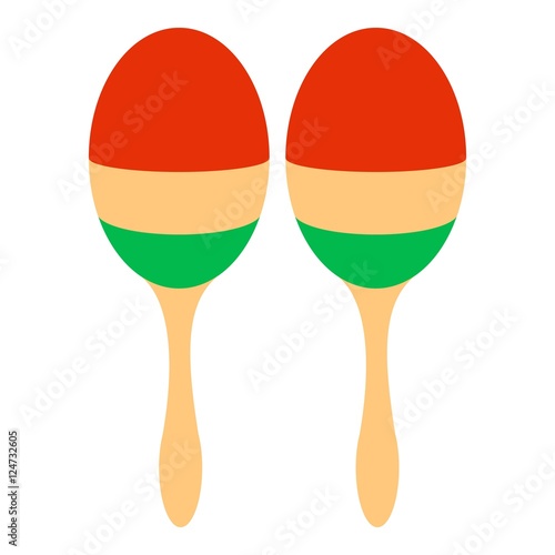 Maracas icon. Flat illustration of maracas vector icon for web