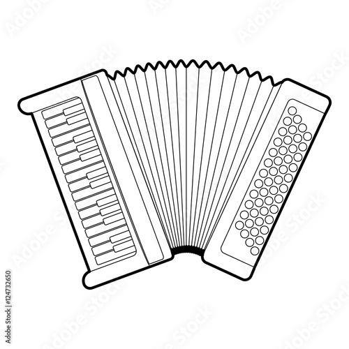 Accordion icon. Outline illustration of accordion vector icon for web