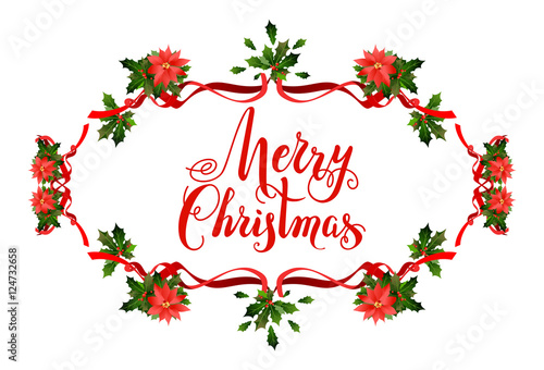 Holiday Poinsettia frame