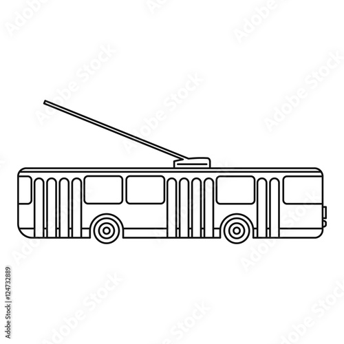 Trolleybus icon. Outline illustration of trolleybus vector icon for web design