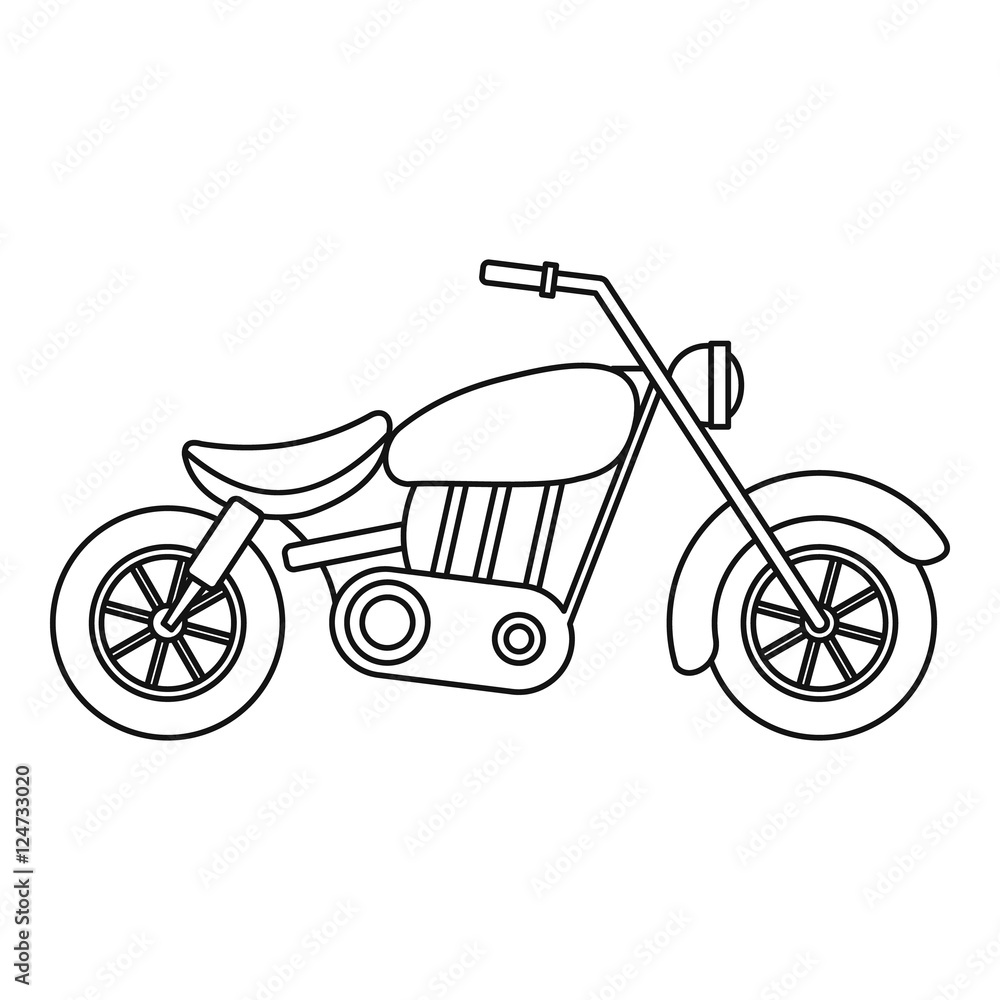 Motorcycle icon. Outline illustration of motorcycle vector icon for web design