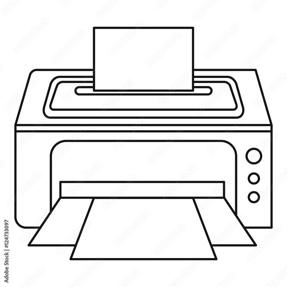 Photo printer icon. Outline illustration of photo printer vector icon for web