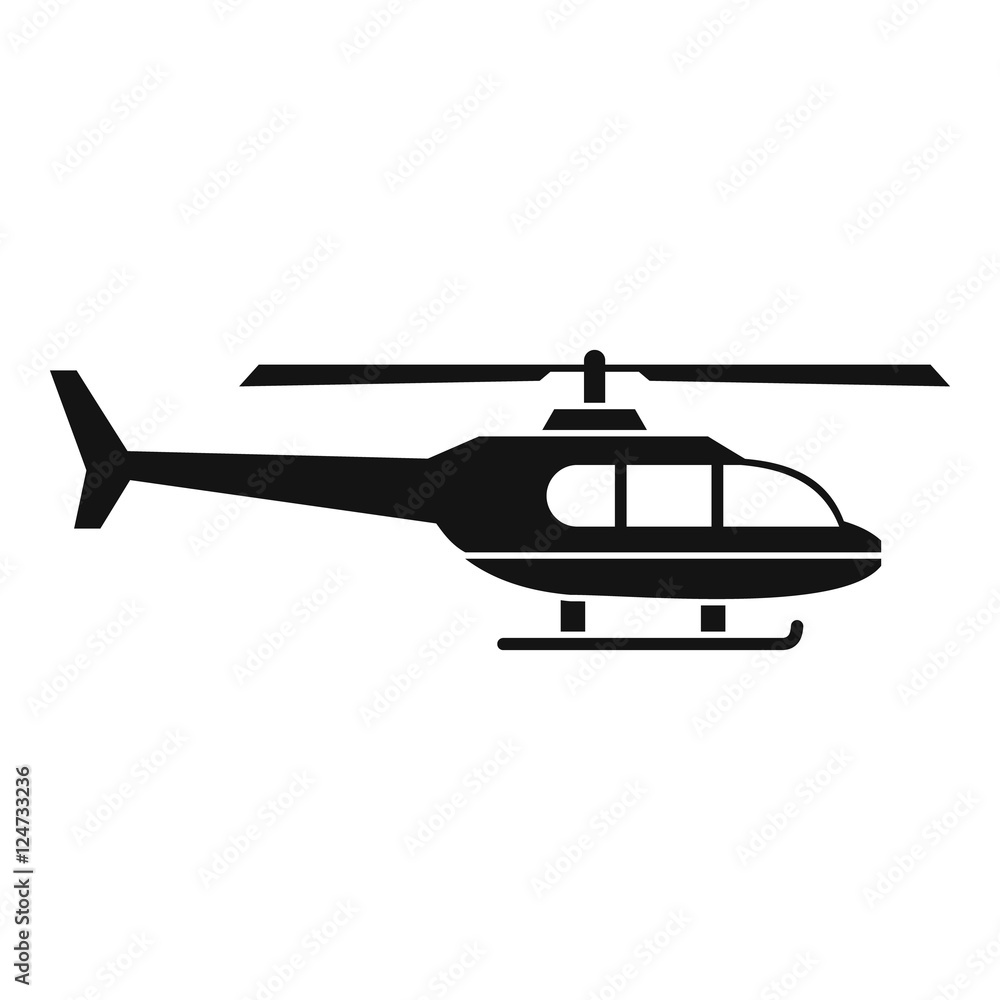 Military helicopter icon. Simple illustration of military helicopter vector icon for web