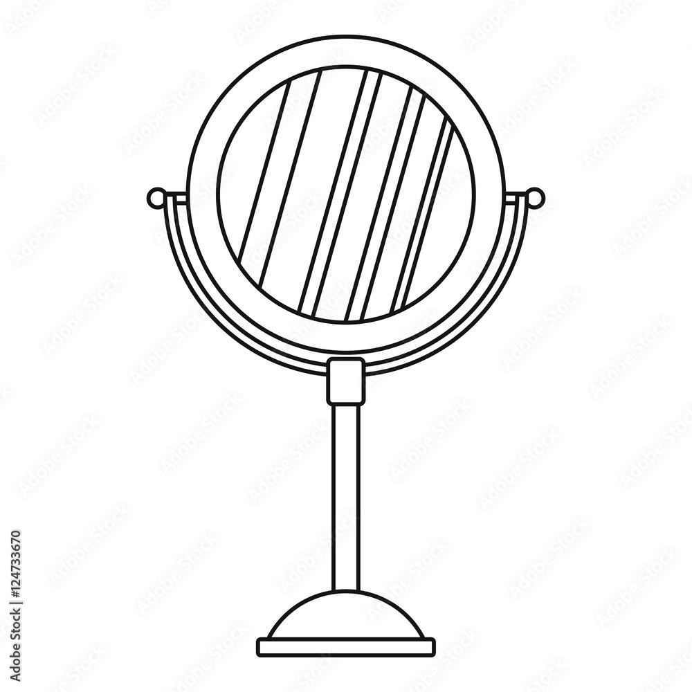 Round make up mirror icon. Outline illustration of round make up mirror vector icon for web Round make up mirror icon. Outline illustration of round make up mirror vector icon for web