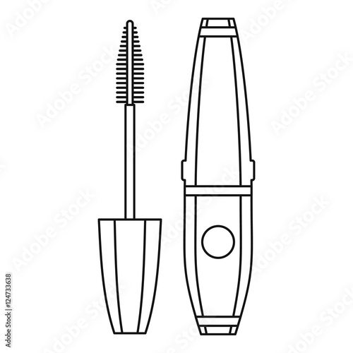Mascara icon. Outline illustration of mascara vector icon for web