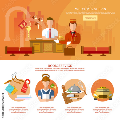 Hotel service banners hotel staff